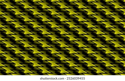 Diseño de patrón geométrico. Texturas de tela Abstractas. Motivo eléctrico en fondo amarillo y negro.