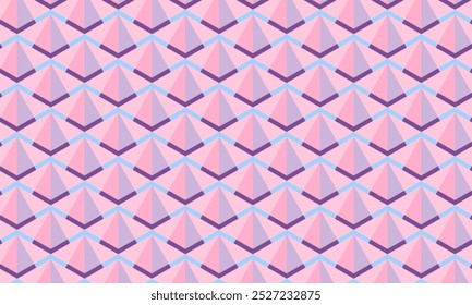 Geometric pattern design. Abstract fabric textures. Diamond cut in pink background.