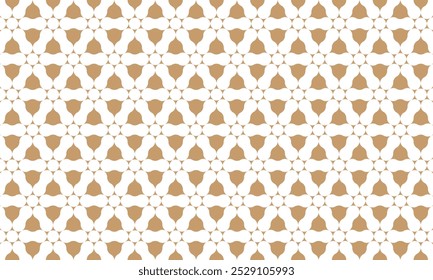 Geometric pattern design. Abstract fabric textures. Hexagonal motif in white and golden background.