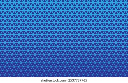 Geometric pattern design. Abstract fabric texture. Fading triangles motif in blue background.