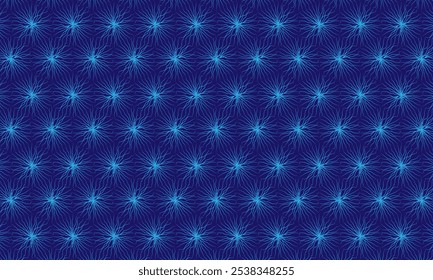 Projeto de padrão geométrico. Texturas de tecido abstratas. Motivo de faíscas elétricas em fundo azul.