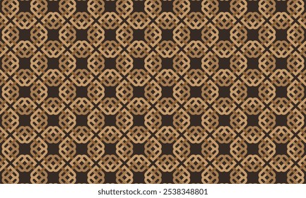 Geometric pattern design. Abstract fabric textures. Batik motif in golden brown background.