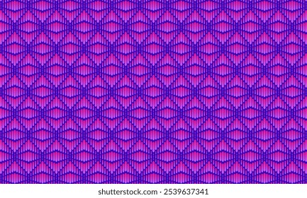 Geometric pattern design. Abstract fabric textures. Diamond lines motif in pink and purple background.