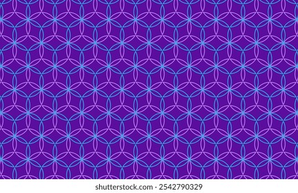 Geometric pattern design. Abstract fabric textures. Textiles motif in blue and purple lines background.