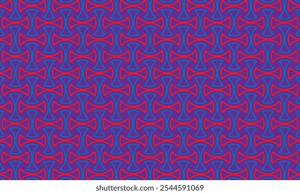 Geometric pattern design. Abstract fabric textures. Textile motif in blue red and purple background.