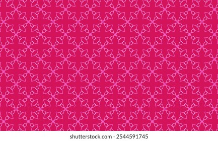 Geometric pattern design. Abstract fabric textures. Textile motif in red pink background.