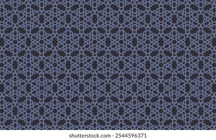 Geometric pattern design. Abstract fabric textures. Ice flowers motif in dark background.