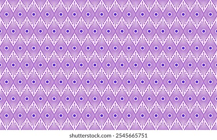 Geometric pattern design. Abstract fabric textures. Diamonds motif in purple background.