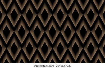 Geometric pattern design. Abstract fabric textures. Textiles motif in dark brown background.