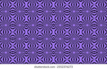 Geometric pattern design. Abstract fabric textures in purple floral background.