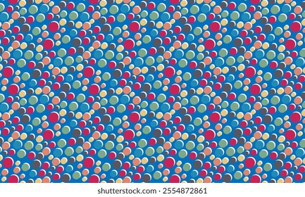 Geometric pattern design. Abstract fabric textures in colorful balls background.