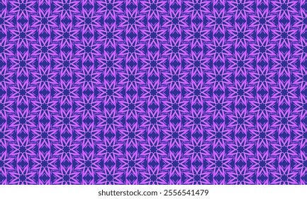 Geometric pattern design. Abstract fabric or carpet textures in deep purple background.