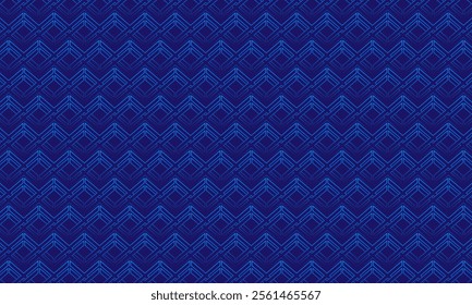 Geometric pattern design. Abstract fabric textures in dark blue diamonds background.