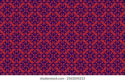 Geometric pattern design. Abstract fabric textures in red and black background.