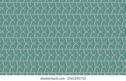 Geometric pattern design. Abstract fabric textures in faded green background.