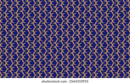 Geometric pattern design. Abstract fabric textures in dark blue and golden background.