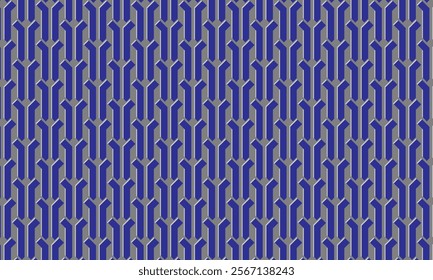 Geometric pattern design. Abstract fabric textures in blue pillars background.