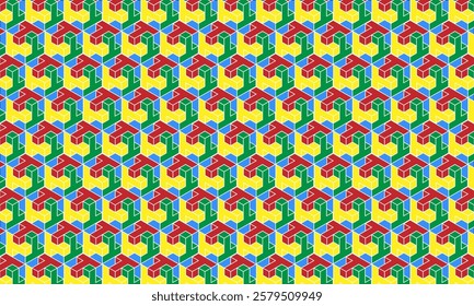 Geometric pattern design. Abstract fabric textures in multi colors shapes background.