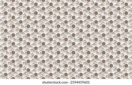 Geometric pattern design. Abstract fabric textures in brown hexagonal background.