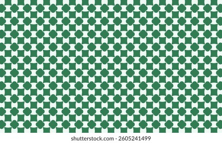 Geometric pattern design. Abstract fabric textures in green and white background.