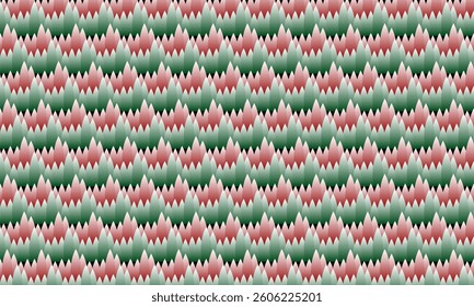 Geometric pattern design. Abstract fabric textures in red and green illustration background.