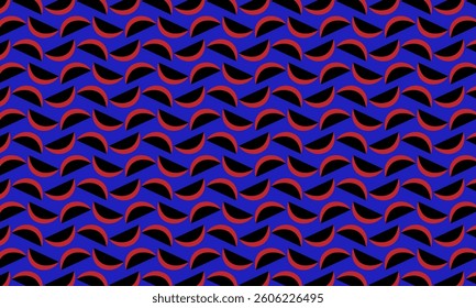Geometric pattern design. Abstract fabric textures in black  red and blue illustration background.