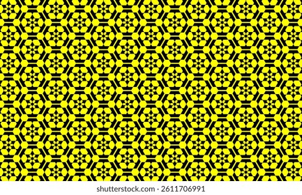 Geometric pattern design. Abstract fabric textures in yellow and black background.