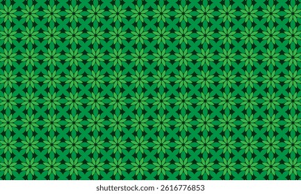 Geometric pattern design. Abstract fabric textures in green and dark green background.
