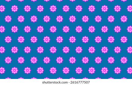 Geometric pattern design. Abstract fabric textures in blue and pink flowers background.