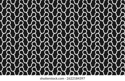 Geometrisches Musterdesign. Abstrakte Stofftexturen auf schwarz-weißem Linienhintergrund.