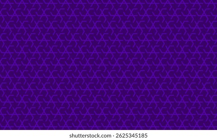 Geometric pattern design. Abstract fabric textures in deep purple hexagonal background.