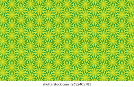 Geometric pattern design. Abstract fabric texture in yellow and green hexagonal background.