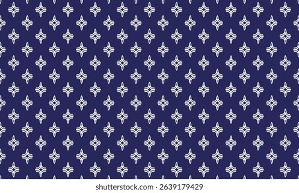 Geometric pattern design. Abstract fabric textures in dark blue and white background.