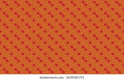 Geometric pattern design. Abstract fabric textures in red and orange background.