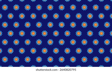Geometric pattern design. Abstract fabric textures in sun flowers background.