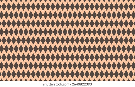 Geometric pattern design. Abstract fabric textures in dark brown diamonds background.