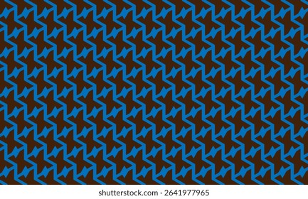 Geometric pattern design. Abstract fabric textures in dark brown and blue lines background.