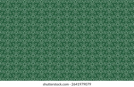 Geometric pattern design. Abstract fabric textures in green lines of pentagon motif background.