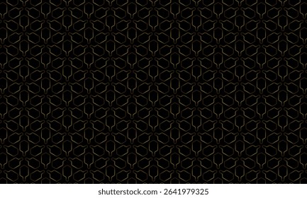 Geometric pattern design. Abstract fabric textures in dark brown and golden lines background.