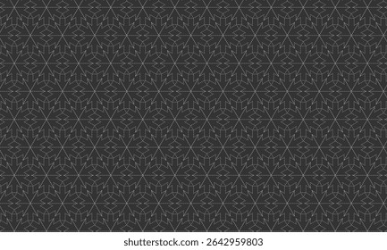 Diseño de patrón geométrico. Texturas de tela Abstractas en líneas de puntos grises y fondo oscuro.
