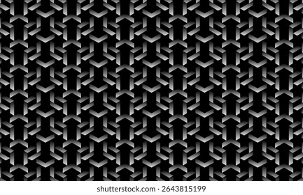 Diseño de patrón geométrico. Texturas de tela Abstractas en fondo de rejilla frontal blanco y negro.