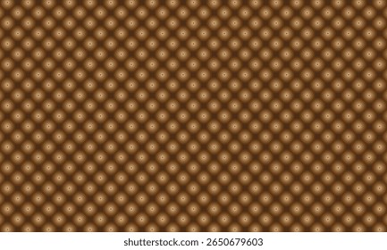 Geometric pattern design. Abstract fabric texture in gradient brown dots and dark brown background.