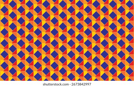 Diseño de patrón geométrico. Textura de tela Abstractas en motivos multicolores y fondo azul.