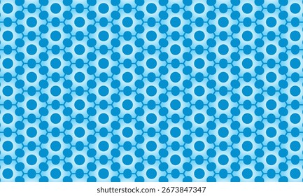 Geometric pattern design. Abstract fabric texture in hexagonal motif and blue background.