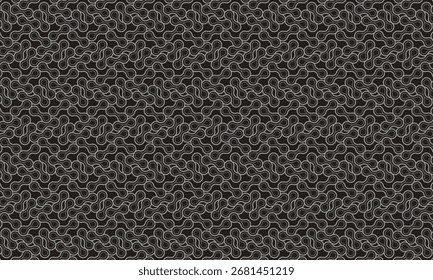 Geometric pattern design. Abstract fabric texture in connecting dots motif and dark background.