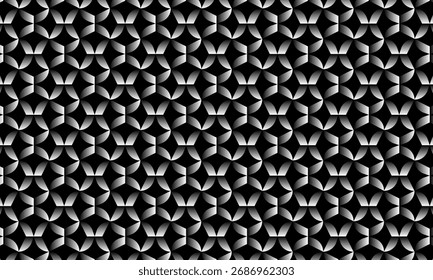 Geometric pattern design. Abstract fabric texture stainless steel motif and  black and white background.
