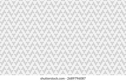 Geometric pattern design. Abstract fabric texture in triangles motif and white grey background.