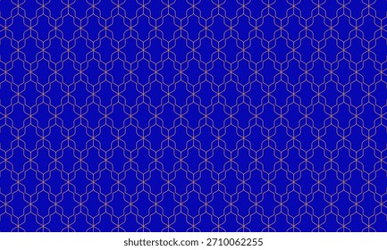 Projeto de padrão geométrico. Textura de tecido abstrato no motivo de linhas amarelas e fundo azul.