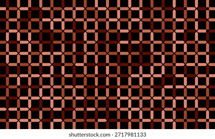 Diseño de patrón geométrico. Texturas de tela Abstractas en fondo marrón oscuro y colorido motivo de fósforo. 