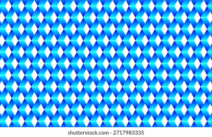 Projeto de padrão geométrico. Texturas de tecido abstrato em fundo branco e gradiente azul motivo grade. 